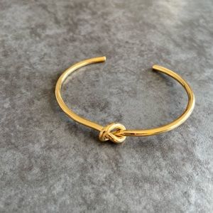 Gold plated stainless steel knot cuff